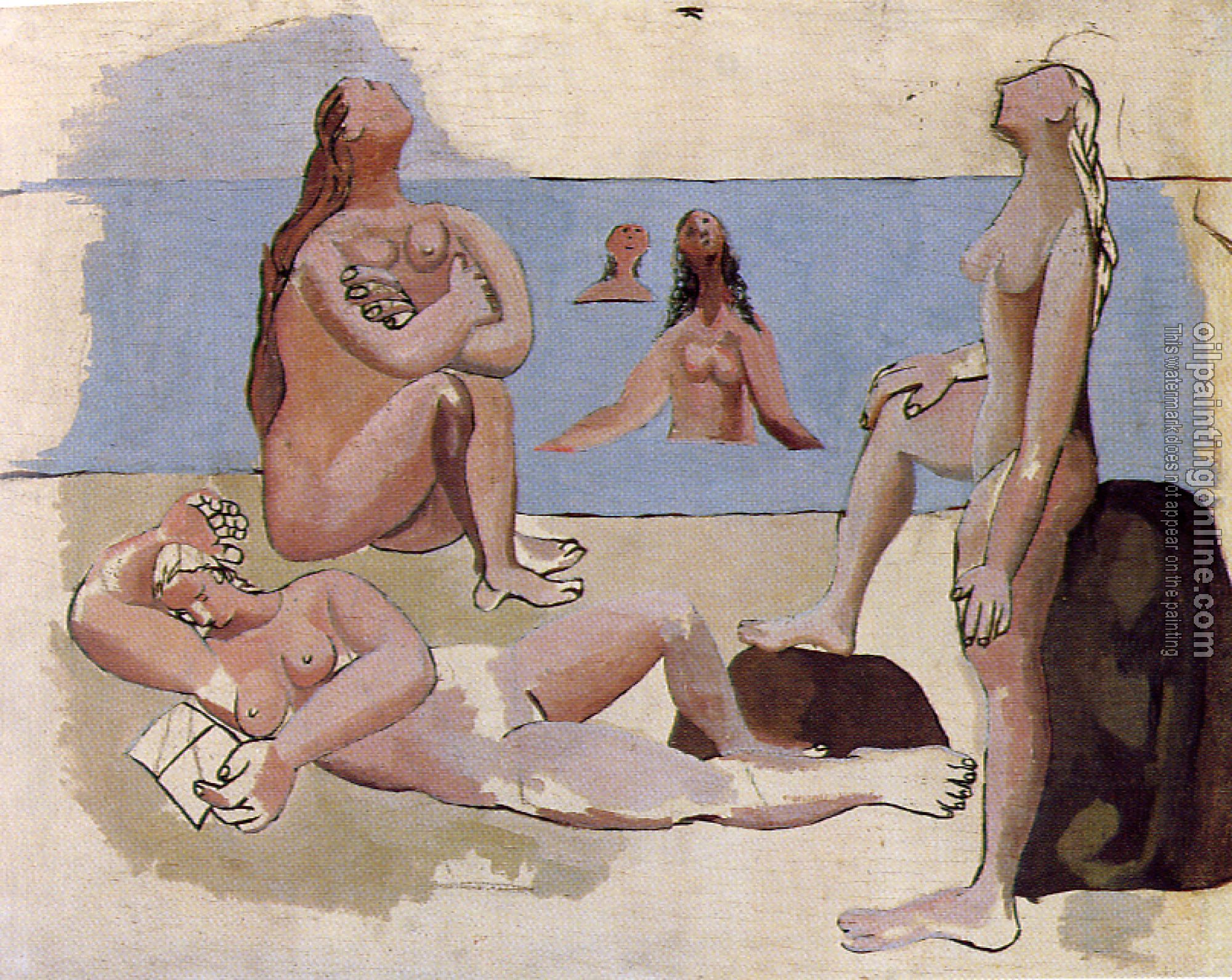 Picasso, Pablo - bathers watching an airplane
